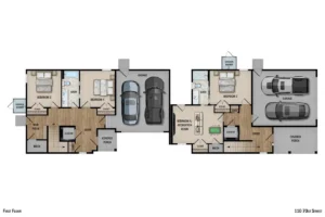 Colorized 2D floor plan: 110 70th Street 2D Colorized Floor Plan with Furniture — Page 01