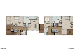 Colorized 2D floor plan: 110 70th Street 2D Colorized Floor Plan with Furniture — Page 02