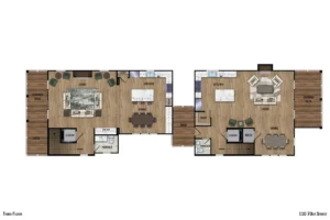 Colorized 2D floor plan: 110 70th Street 2D Colorized Floor Plan with Furniture — Page 03