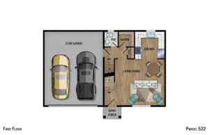 Colorized 2D floor plan: 522 2D Colorized Floor Plan — Page 01
