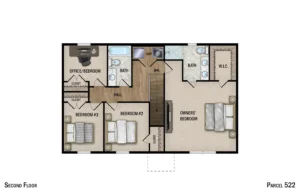 Colorized 2D floor plan: 522 2D Colorized Floor Plan — Page 02