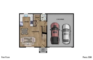 Colorized 2D floor plan: 550 2D Colorized Floor Plan — Page 01