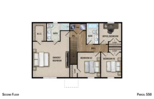 Colorized 2D floor plan: 550 2D Colorized Floor Plan — Page 02