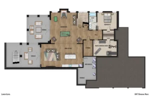 Colorized 2D floor plan: 697 Darlington 2D Colorized Floor Plan — Page 03