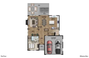Colorized 2D floor plan: 8 Elmwood Drive 2D Colorized Floor Plan V3 — Page 01