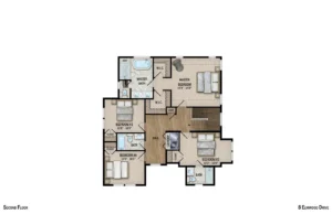 Colorized 2D floor plan: 8 Elmwood Drive 2D Colorized Floor Plan V3 — Page 02