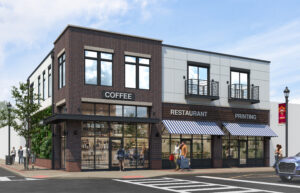 Commercial exterior rendering of Building 2 Wood Ave