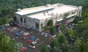 Commercial exterior rendering of Chuuk State Hospital Aerial
