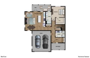 Colorized 2D floor plan: Hearthstone Townhomes 2D Colorized Floor Plan — Page 01