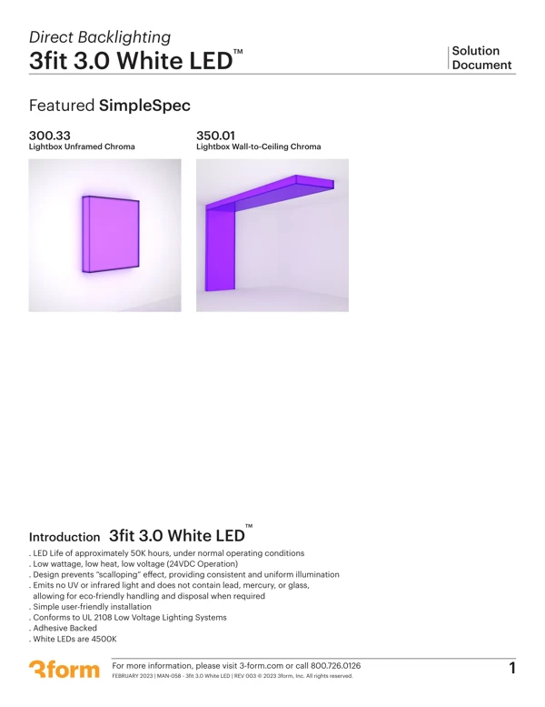 3fit 3.0 White LED document cover